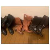 FRYE LEATHER BOOTS, INCLUDES TAN PAIR, BLACK