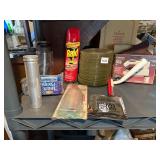NORELCO TRAVEL IRON, STACK OF GLASS PLATES, RAID