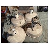 INDUSTRIAL ENAMEL PENDANT LIGHTS, WHITE FINISH,