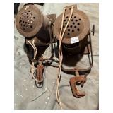 THEATRICAL STAGE LIGHTS, METAL HOUSINGS, MOUNTING