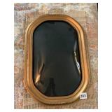 GILT OVAL PICTURE FRAME, BUBBLE GLASS, ORNATE