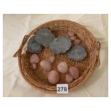 ROSE QUARTZ TUMBLED STONES, POLISHED AGATE