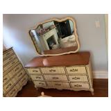 BASSETT FURNITURE DRESSER W/ MIRROR, FRENCH