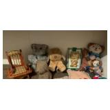 GUND PLUSH DOG, BENETTON PLUSH BEAR, MINIATURE