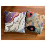 DECORATIVE THROW PILLOWS, ABSTRACT EMBROIDERED