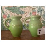 LE CREUSET STONEWARE SALT AND PEPPER SHAKERS,