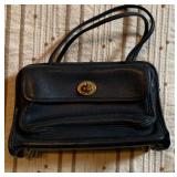 COACH LEATHER HANDBAG, BLACK, BRASS HARDWARE,