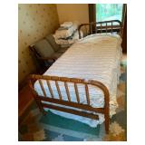 SPINDLE BED FRAME, WOOD CONSTRUCTION, TURNED