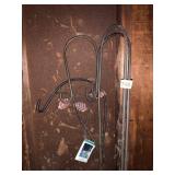 METAL GARDEN STAKES, DECORATIVE LEAF ACCENTS,