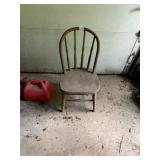 WOODEN SPINDLE BACK CHAIR, ROUND SEAT, STOOL