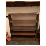 WOODEN BOOKSHELF, FOUR-TIER, OPEN DESIGN, STAINED