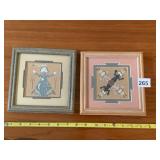 PAIR OF NATIVE AMERICAN STYLE SAND ART PICTURES,