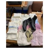 ASSORTED SHIRTS, ICE SKATES W/ SHEFFIELD STEEL