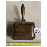 F.B. ROGERS SILVER PLATE CRUMB TRAY, HINGED LID,