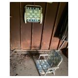 FOLDING LAWN CHAIRS, ALUMINUM FRAME, WOVEN STRAP