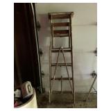 WOODEN STEP STOOL, FOLDING DESIGN, HINGED