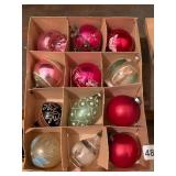 ASSORTED GLASS CHRISTMAS ORNAMENTS, VARIOUS