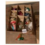ASSORTED GLASS CHRISTMAS ORNAMENTS, FIGURAL