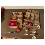SHINY BRITE GLASS CHRISTMAS ORNAMENTS, ASSORTED