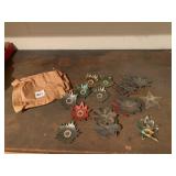 ASSORTED METAL CHRISTMAS TREE ORNAMENT TOPPERS,