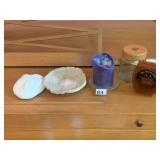 DECORATIVE GROUPING, SAND DOLLAR, CORAL SPECIMEN,