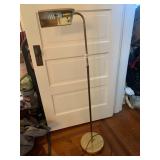 BRASS-TONE ADJUSTABLE FLOOR LAMP, RECTANGULAR