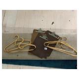 RATTAN CLOTHES HANGERS, HARDBOARD CLIPBOARDS,