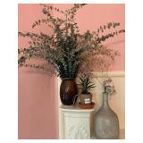 MCDOWELL STUDIO ART POTTERY VASE, BROWN GLAZE,