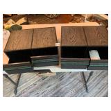 PAIR OF PLASTIC MEDIA STORAGE CABINETS, FAUX WOOD