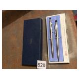 CROSS LUSTROUS CHROME PEN AND PENCIL SET, BOXED,