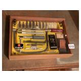 X-ACTO WOODEN HOBBY TOOL CHEST, ASSORTED BLADES,
