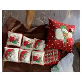 CHRISTMAS DECORATIVE PILLOWS, SANTA CLAUS MOTIF,