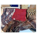 ASSORTED TEXTILE SCARVES, PAISLEY PRINT, ANIMAL