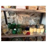 ASSORTED GLASS VOTIVE HOLDERS, DECORATIVE GLASS