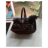 WOVEN WICKER BASKET, FILLED W/ ASSORTED NATURAL