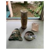 DECORATIVE ANNIVERSARY CANDLE, MINERAL SPECIMEN,