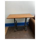 SEWING MACHINE BASE, CAST IRON TREADLE FRAME,