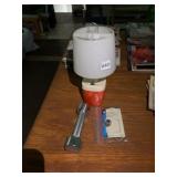 TABLE LAMP, ORANGE BASE, WHITE SHADE, XEROX