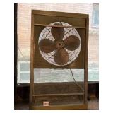METAL WINDOW FAN, ADJUSTABLE SCREEN FRAME,