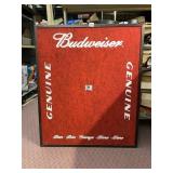BUDWEISER BEER SIGN, RECTANGULAR, WOOD FRAME,