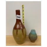 STUDIO ART POTTERY VASES, DRIP GLAZE FINISH,