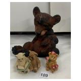 STONE CRITTERS, BEAR FIGURINES, RESIN, INCLUDES