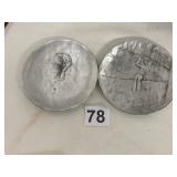 HANDMADE BY NATALE ALUMINUM PLATES, GOLF THEMED
