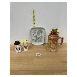 PLATTER, SALT AND PEPPER SHAKER ETC.