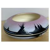 NATIVE AMERICAN STYLE POTTERY BOWL, HAND PAINTED