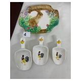 ROYAL NORFOLK CERAMIC SERVING DISH, ROOSTER MOTIF