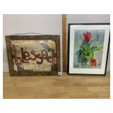 MARIAN ROCHE WATERCOLOR PAINTING, FLORAL SUBJECT,