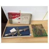 MARXMAN SKYRO-PLANE, METAL AIRPLANE, WOODEN REEL,
