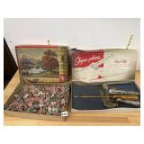 MARXMAN SKYRO-PLANE, METAL AIRPLANE, WOODEN REEL,