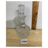 CASTLE HAND CUT LEAD CRYSTAL CRUET, FACETED